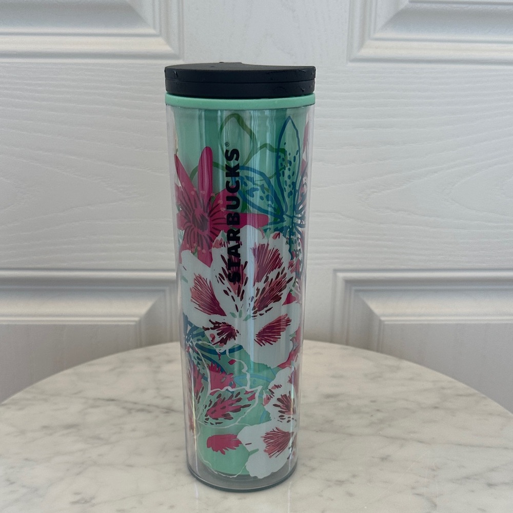 Starbucks Green and Pink Accent Tumbler